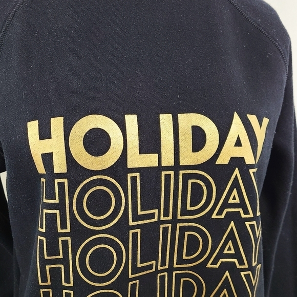 BRUNETTE the Label HOLIDAY Core Crew Sweatshirt black gold XS - Picture 3 of 7